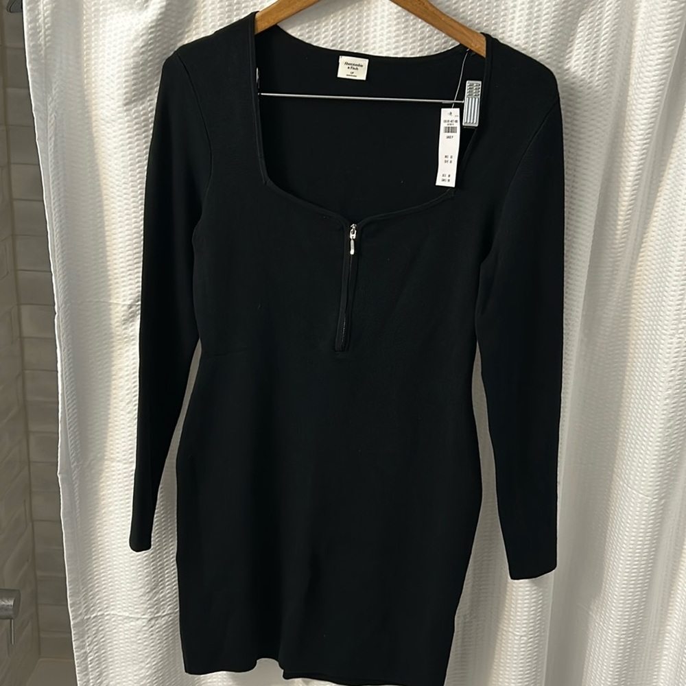 Abercrombie black sweater mini dress NBW NWT